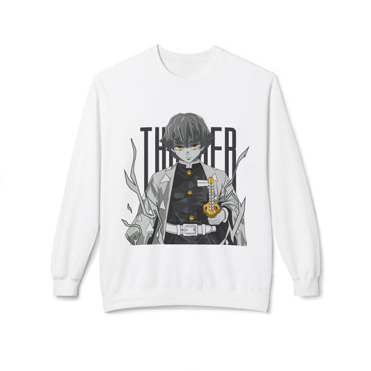 Anime Demon Slayer-Inspired Crewneck Sweatshirt — 'Thunder' Character Graphic Printify
