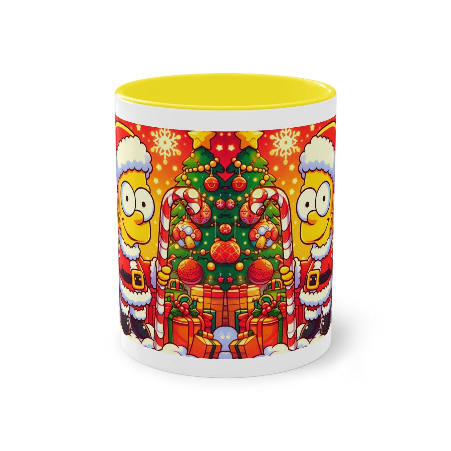 Christmas Bart Simpson Santa Coffee Mug – Festive Two-Tone 11oz Printify