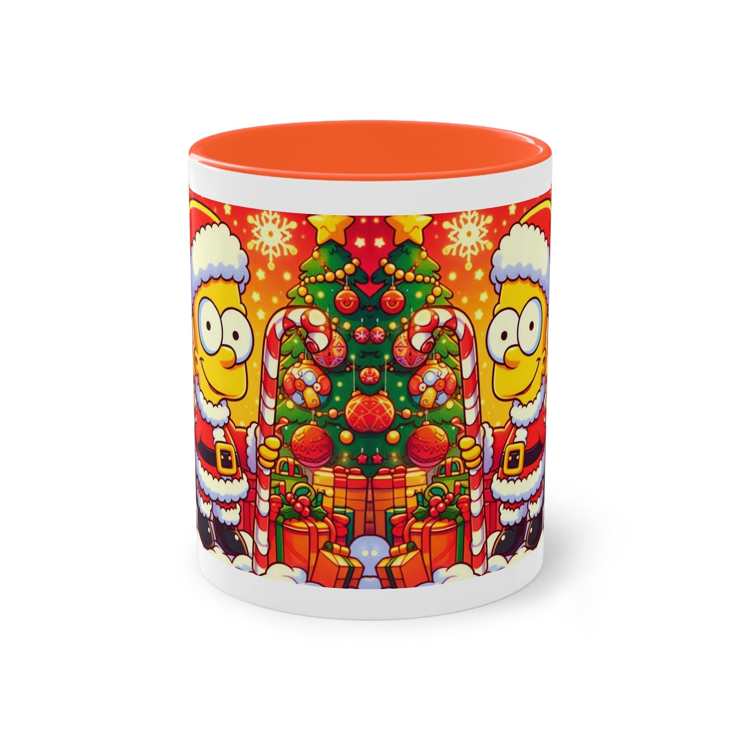 Christmas Bart Simpson Santa Coffee Mug – Festive Two-Tone 11oz Printify