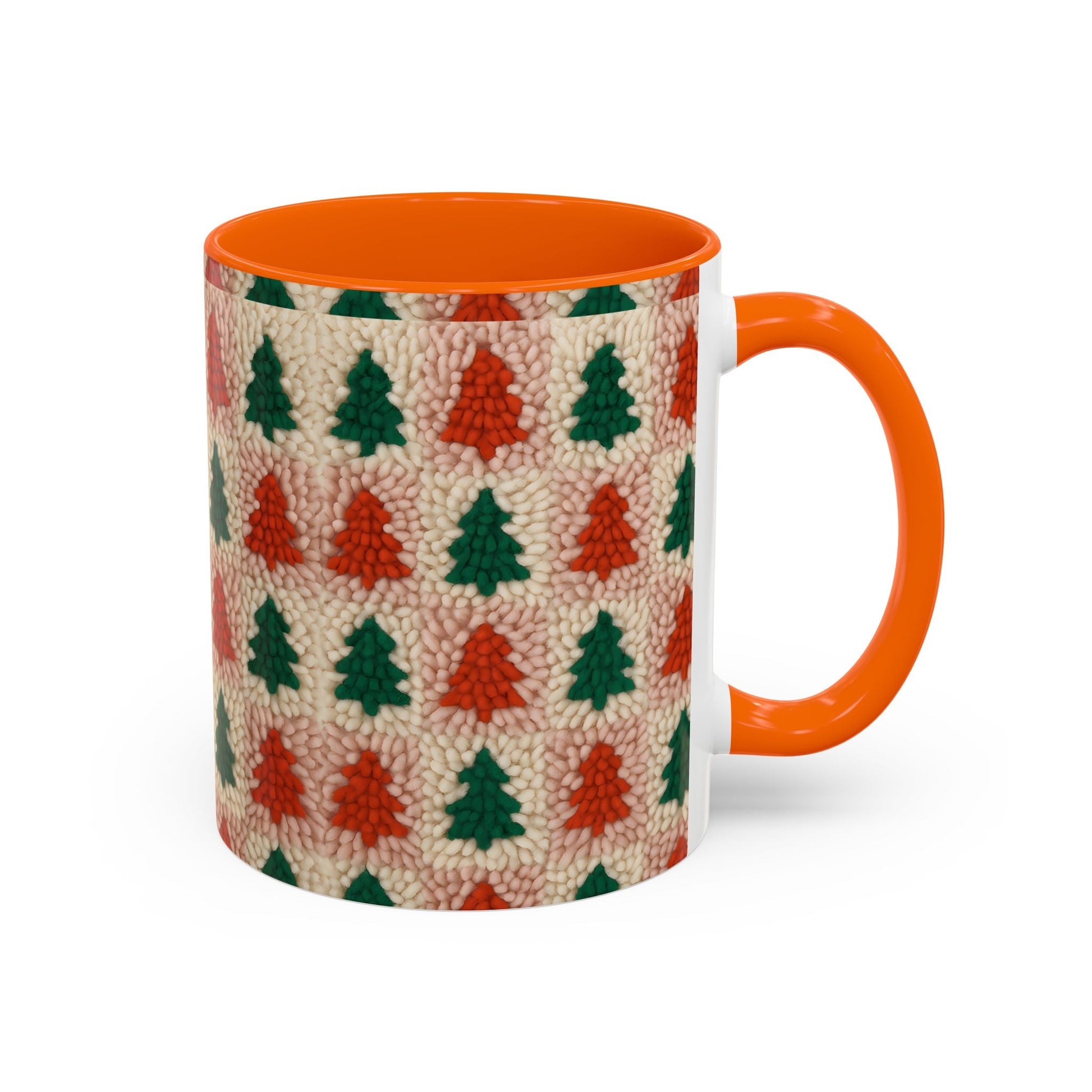 Christmas Trees Accent Coffee Mug — 11/15oz Holiday Coffee Cup Printify