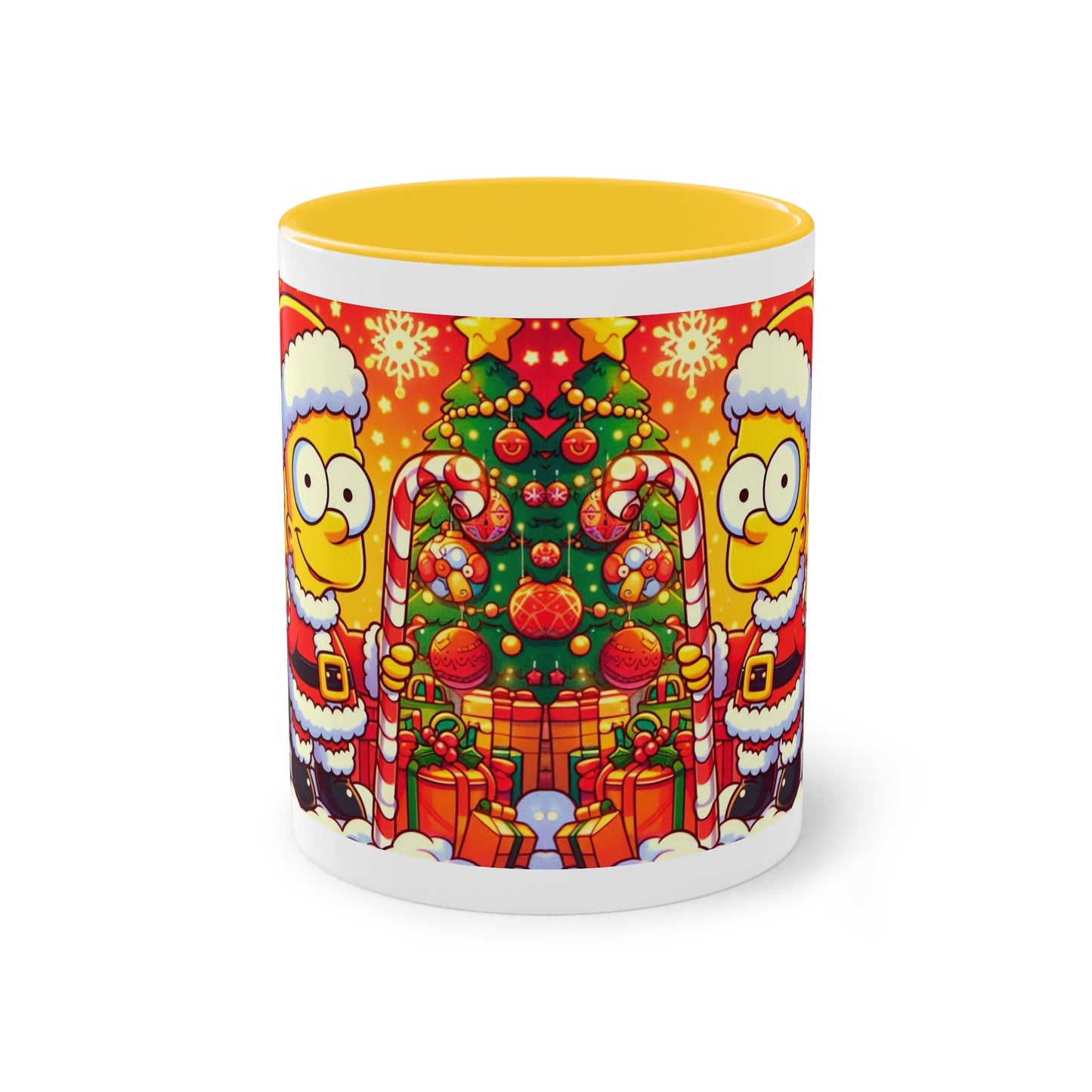 Christmas Bart Simpson Santa Coffee Mug – Festive Two-Tone 11oz Printify