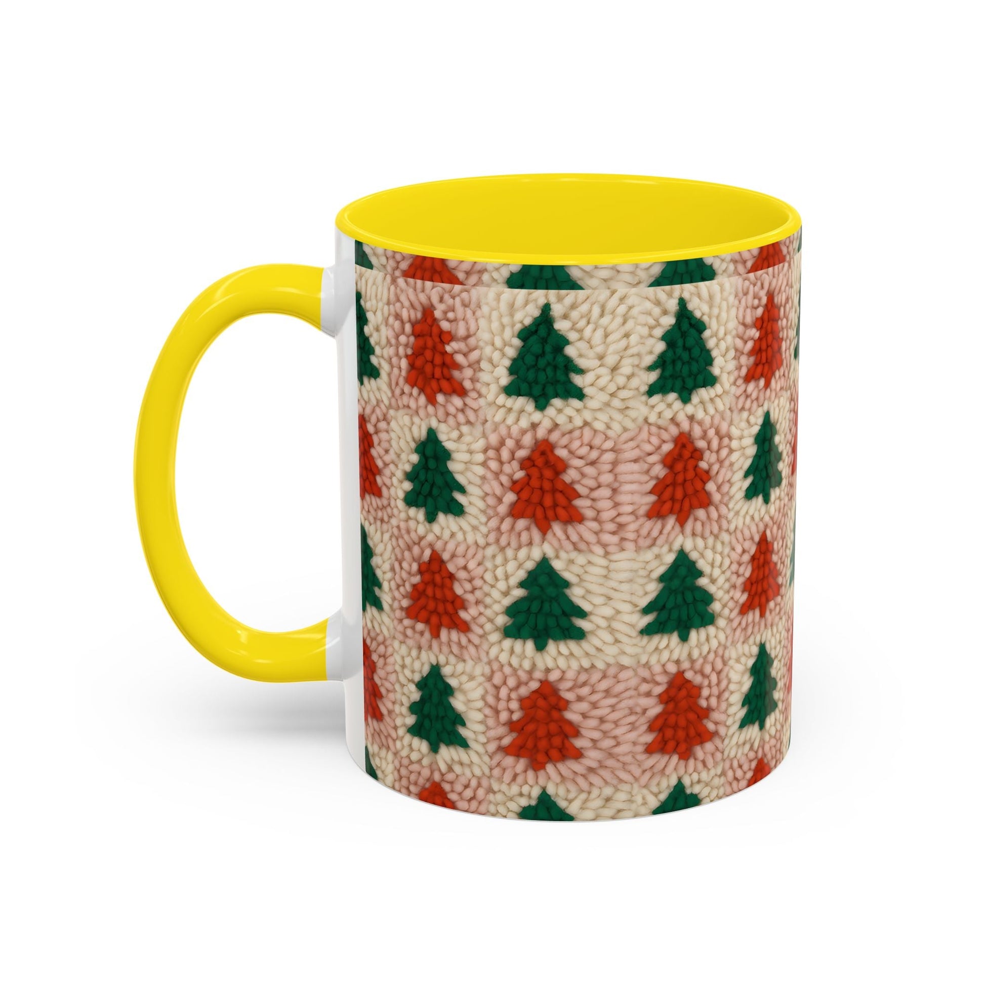 Christmas Trees Accent Coffee Mug — 11/15oz Holiday Coffee Cup Printify