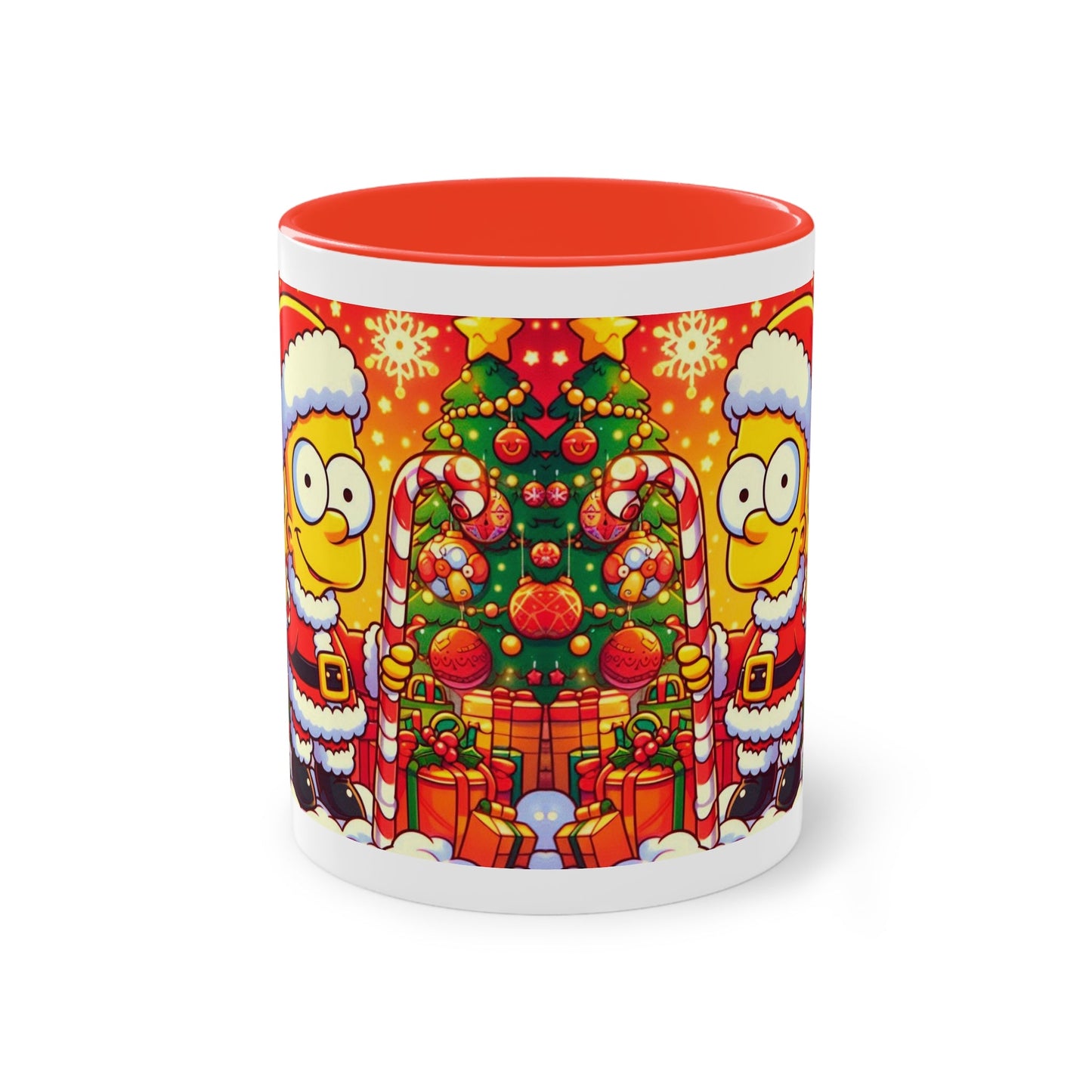 Christmas Bart Simpson Santa Coffee Mug – Festive Two-Tone 11oz Printify
