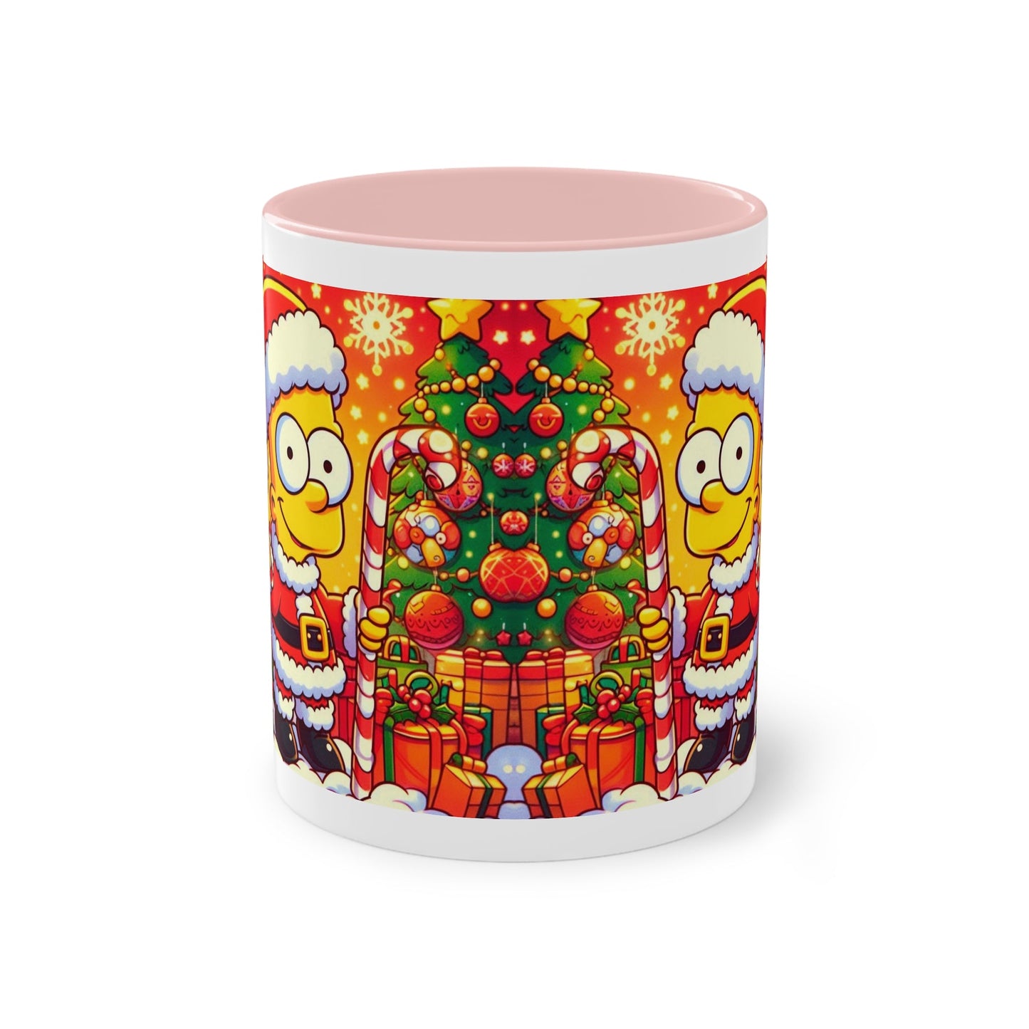 Christmas Bart Simpson Santa Coffee Mug – Festive Two-Tone 11oz Printify