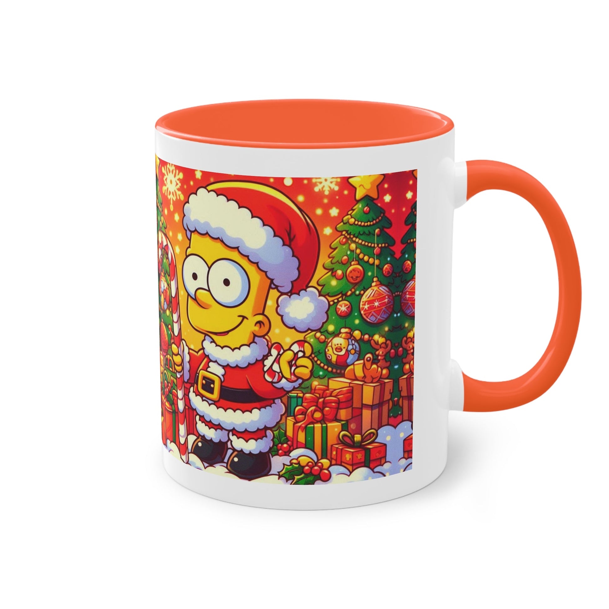 Christmas Bart Simpson Santa Coffee Mug – Festive Two-Tone 11oz Printify