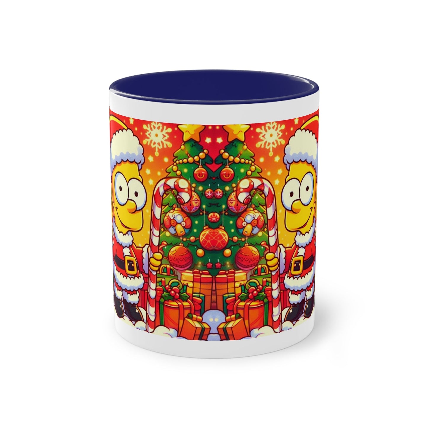 Christmas Bart Simpson Santa Coffee Mug – Festive Two-Tone 11oz Printify
