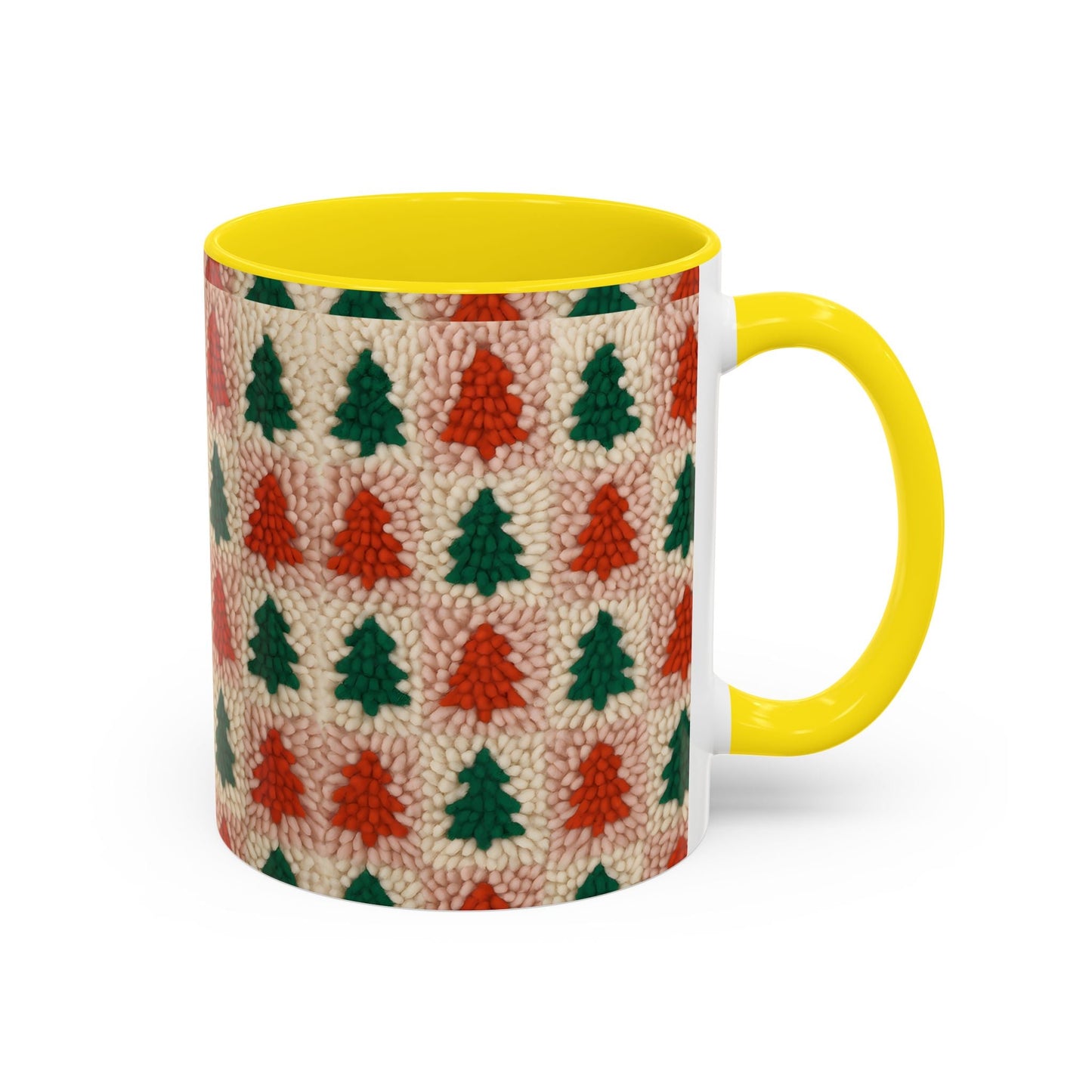 Christmas Trees Accent Coffee Mug — 11/15oz Holiday Coffee Cup Printify