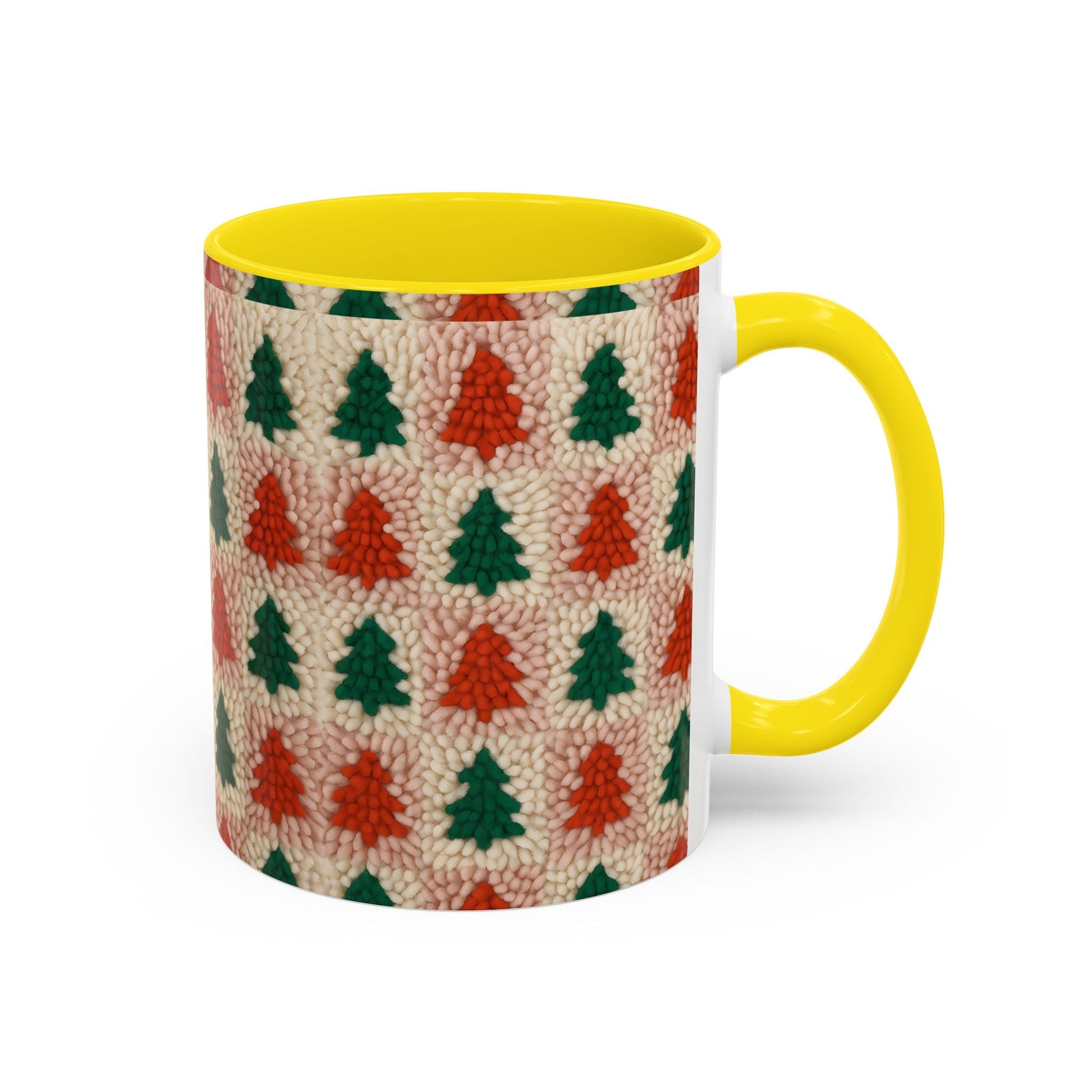Christmas Trees Accent Coffee Mug — 11/15oz Holiday Coffee Cup Printify