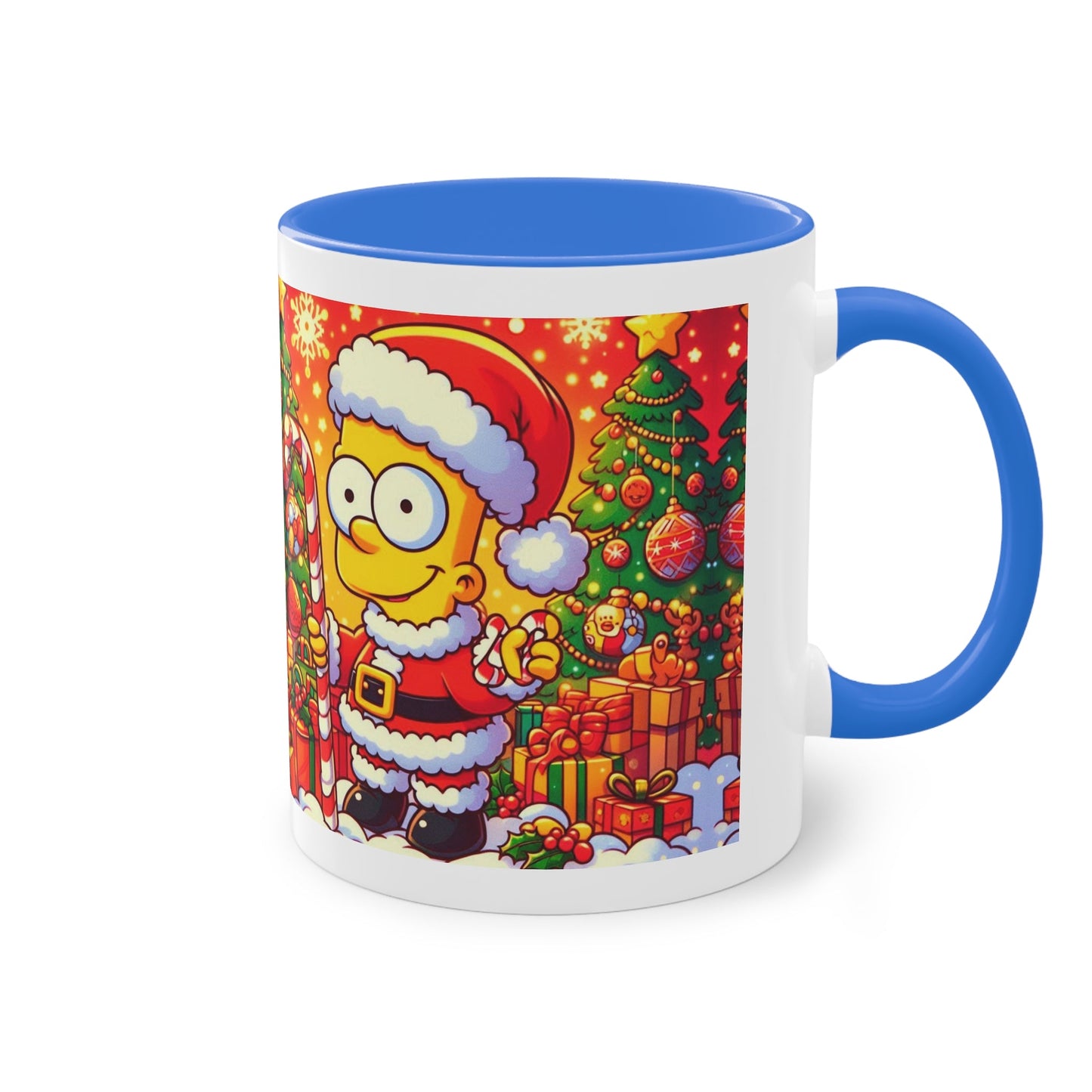 Christmas Bart Simpson Santa Coffee Mug – Festive Two-Tone 11oz Printify