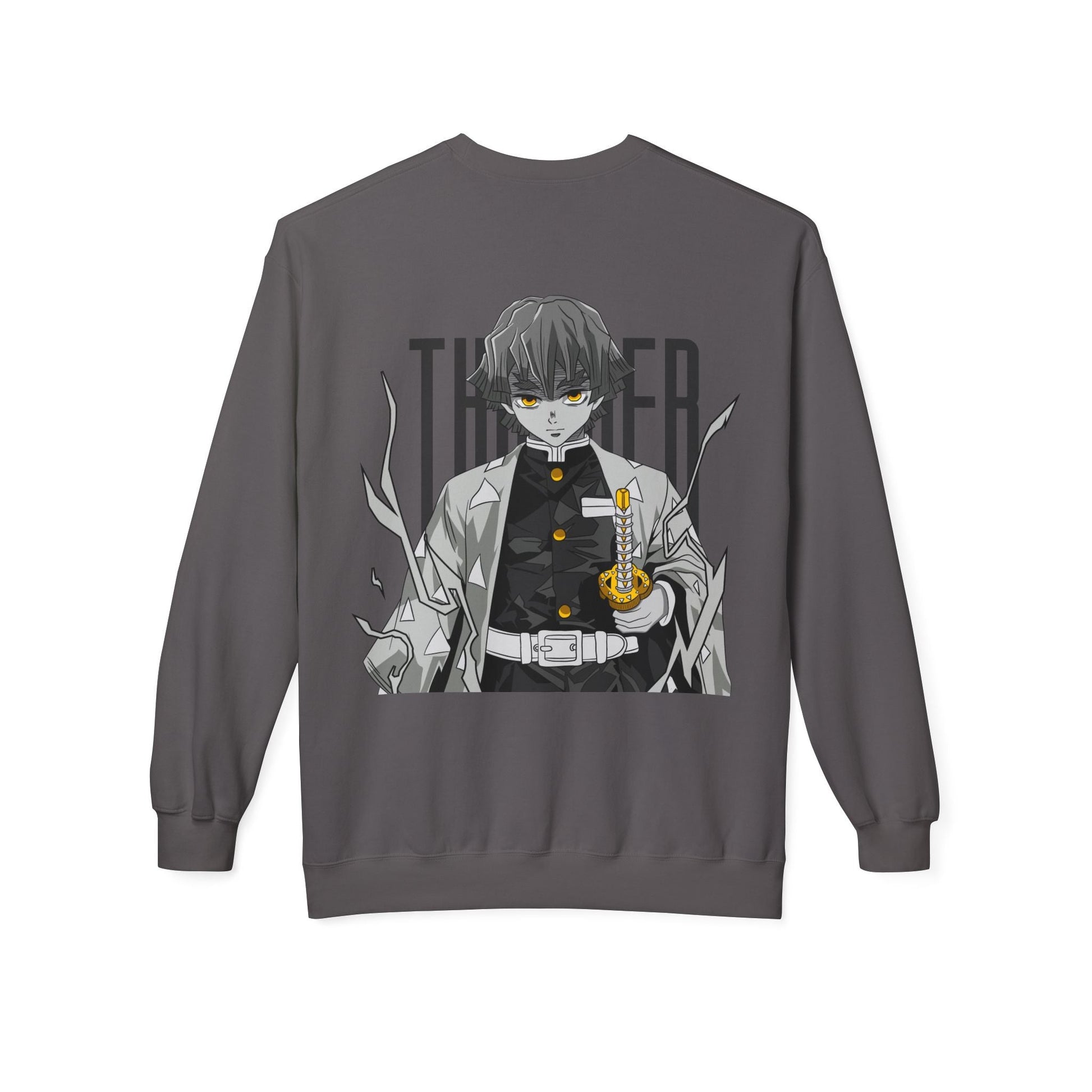 Anime Demon Slayer-Inspired Crewneck Sweatshirt — 'Thunder' Character Graphic Printify