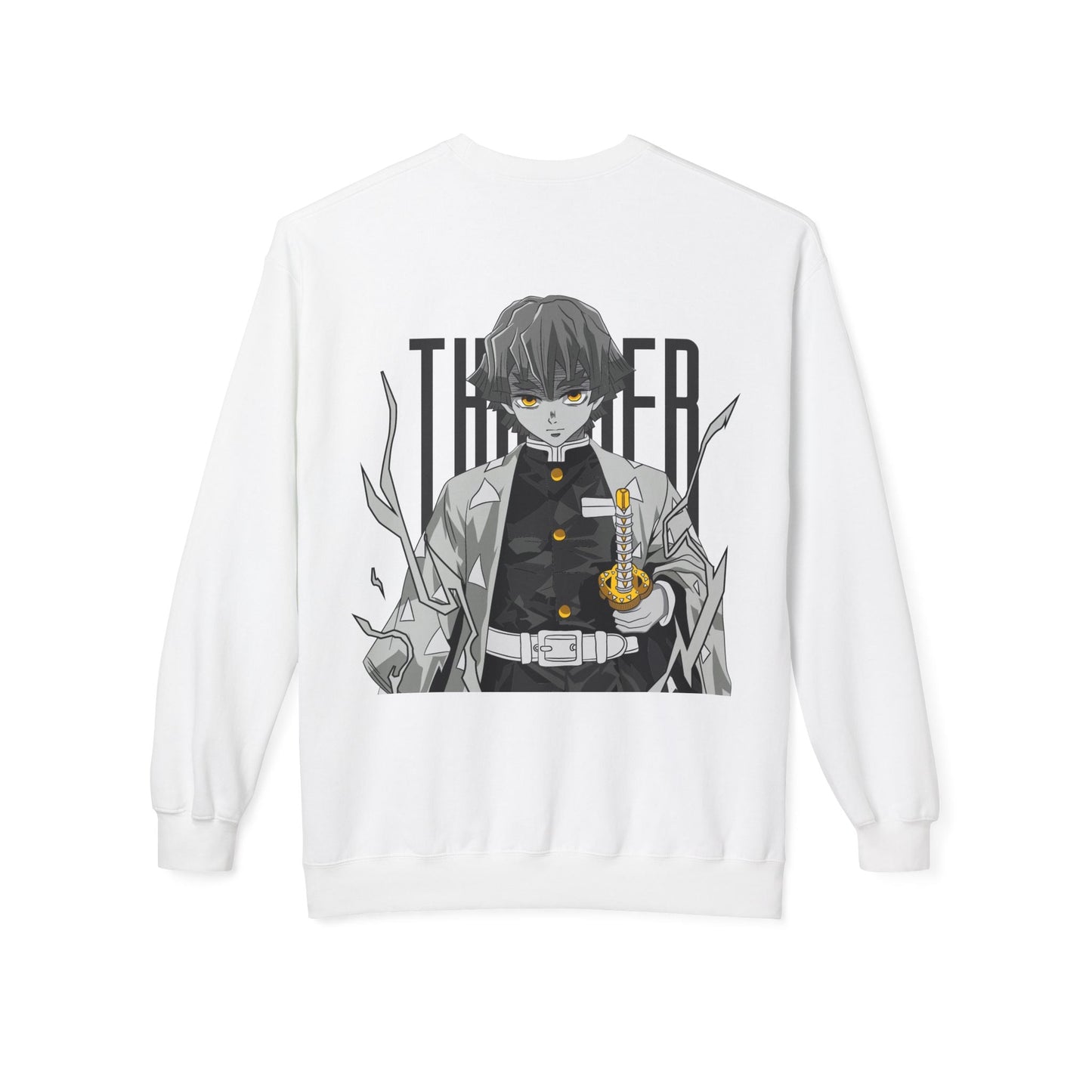 Anime Demon Slayer-Inspired Crewneck Sweatshirt — 'Thunder' Character Graphic Printify