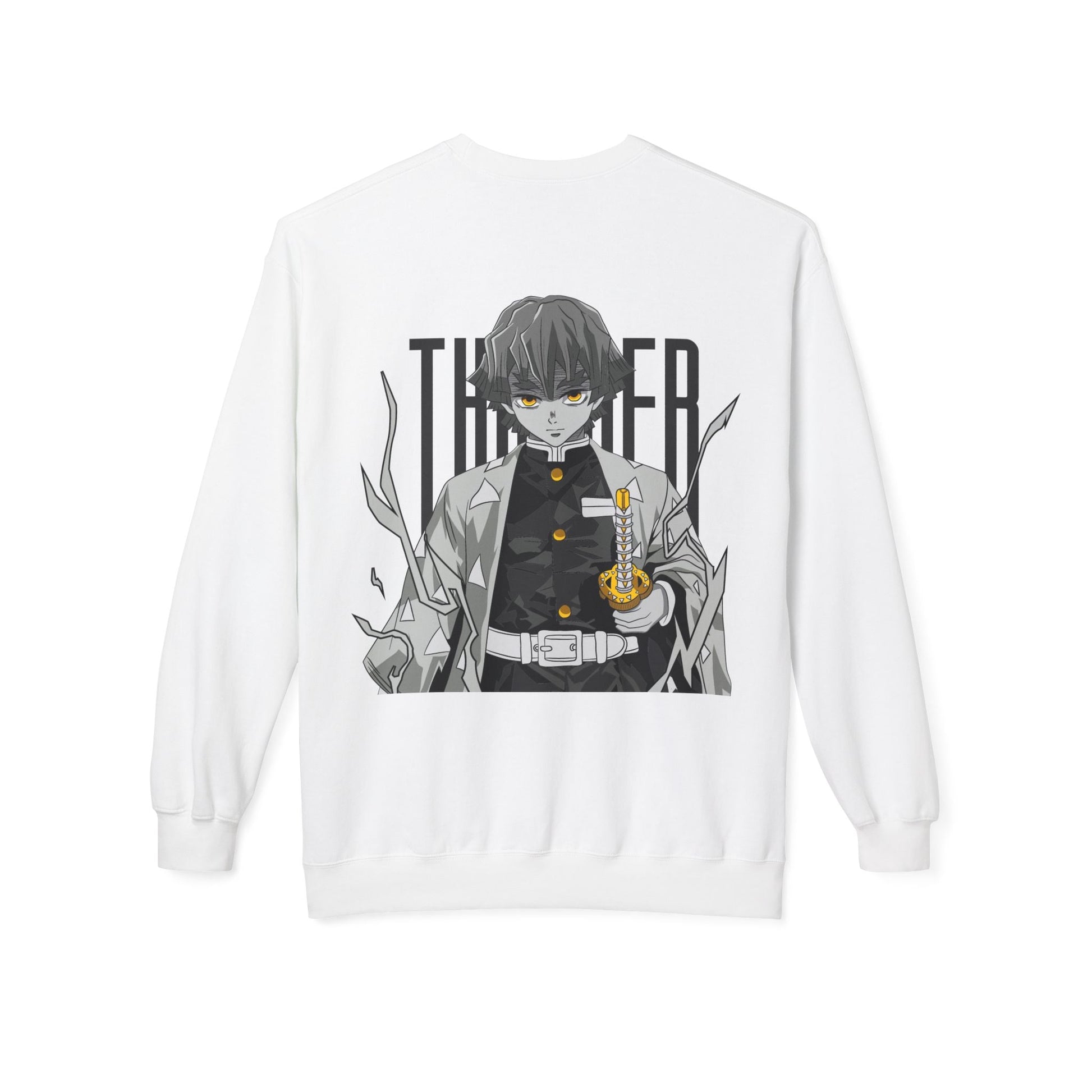 Anime Demon Slayer-Inspired Crewneck Sweatshirt — 'Thunder' Character Graphic Printify