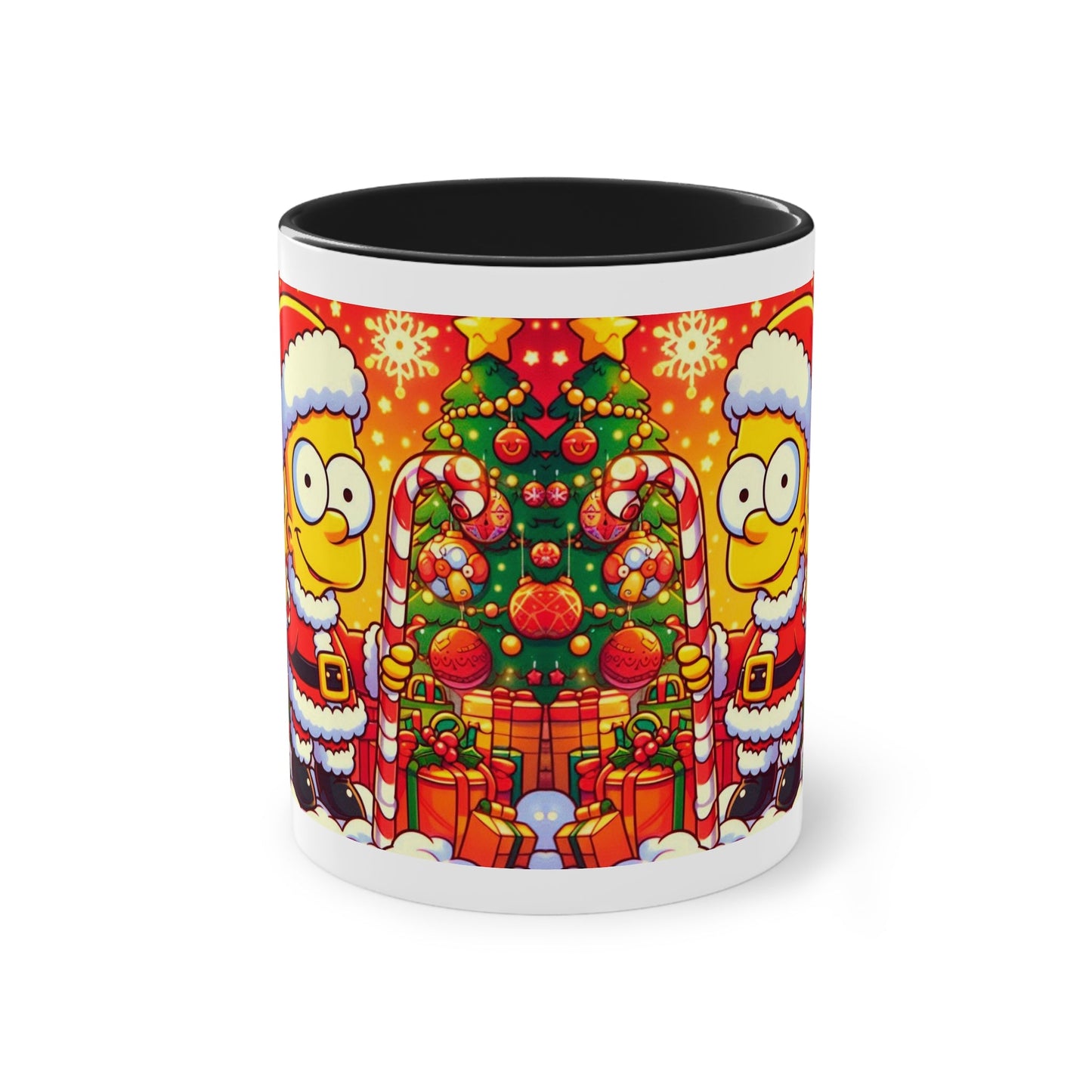 Christmas Bart Simpson Santa Coffee Mug – Festive Two-Tone 11oz Printify