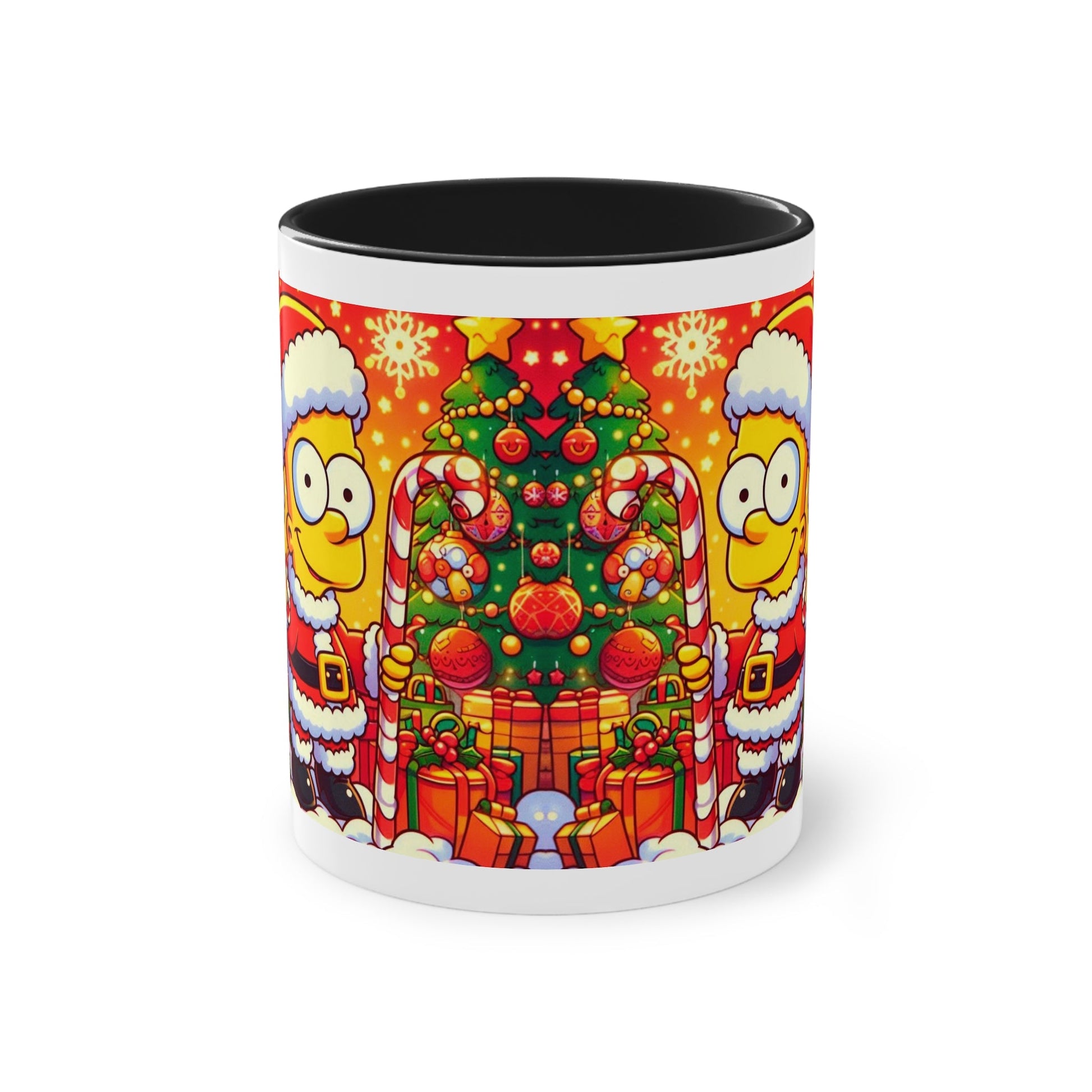 Christmas Bart Simpson Santa Coffee Mug – Festive Two-Tone 11oz Printify