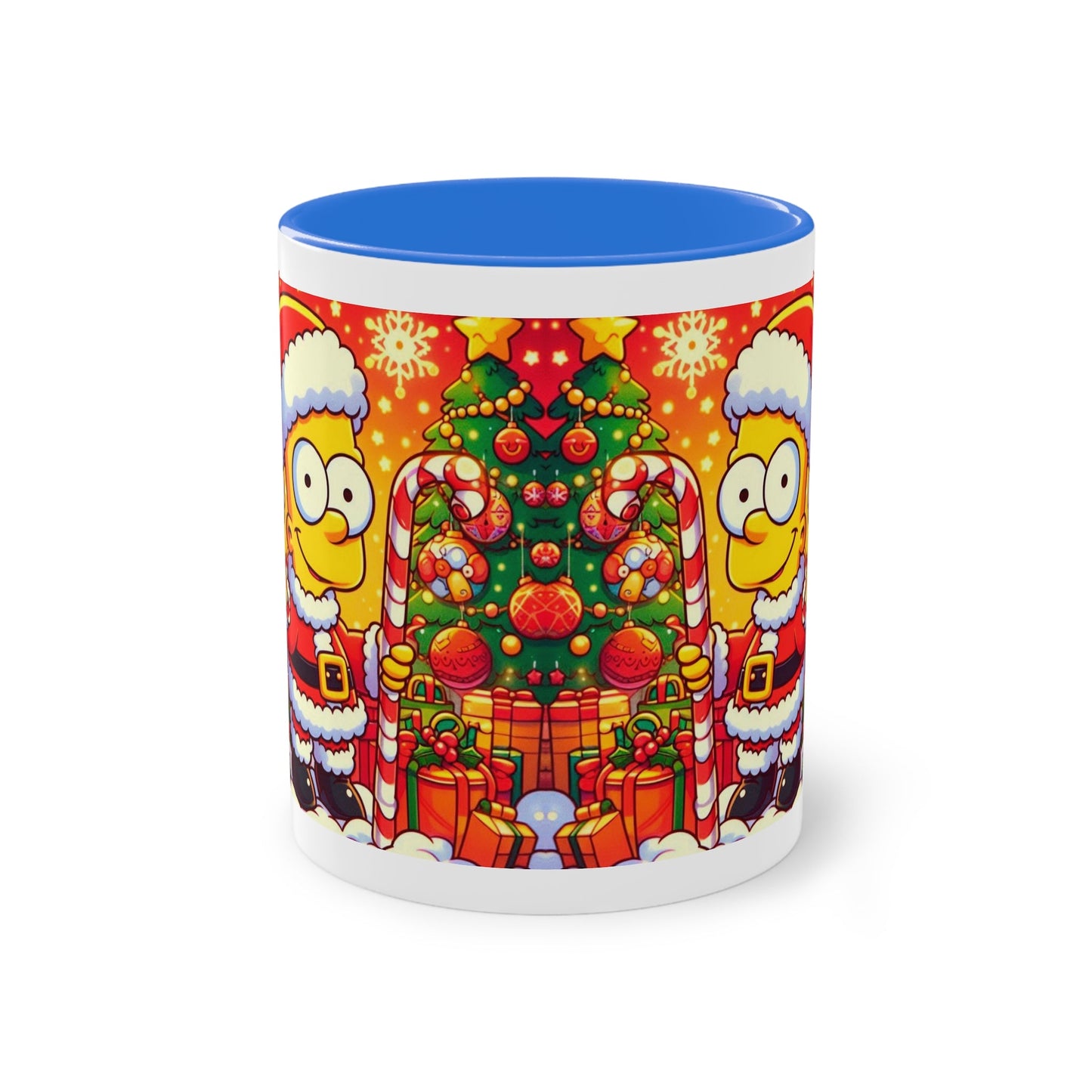 Christmas Bart Simpson Santa Coffee Mug – Festive Two-Tone 11oz Printify