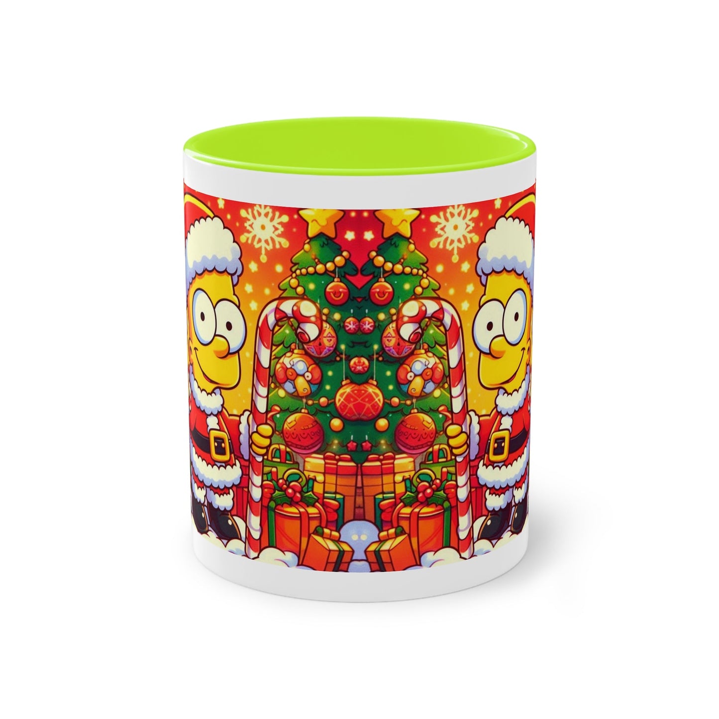 Christmas Bart Simpson Santa Coffee Mug – Festive Two-Tone 11oz Printify