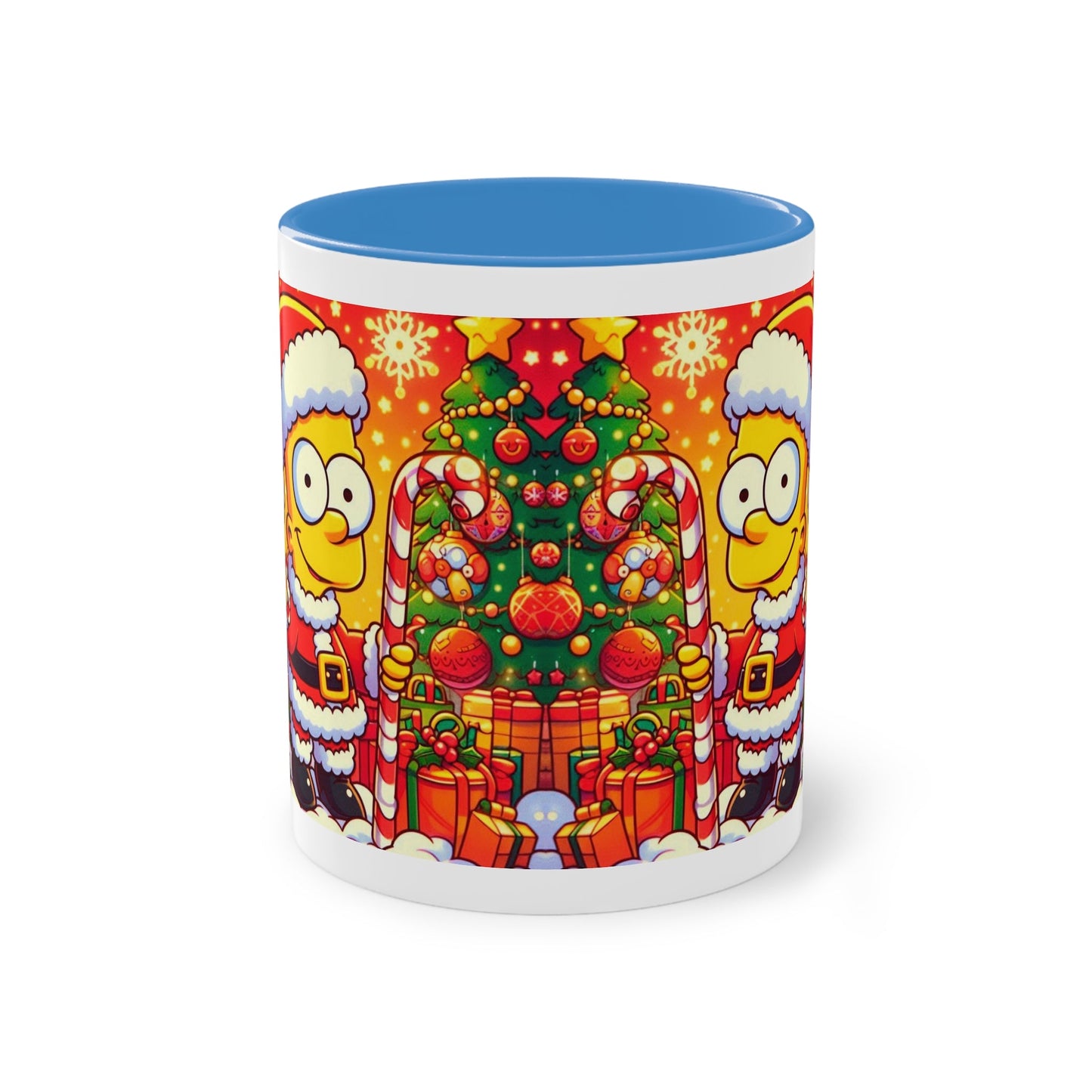 Christmas Bart Simpson Santa Coffee Mug – Festive Two-Tone 11oz Printify