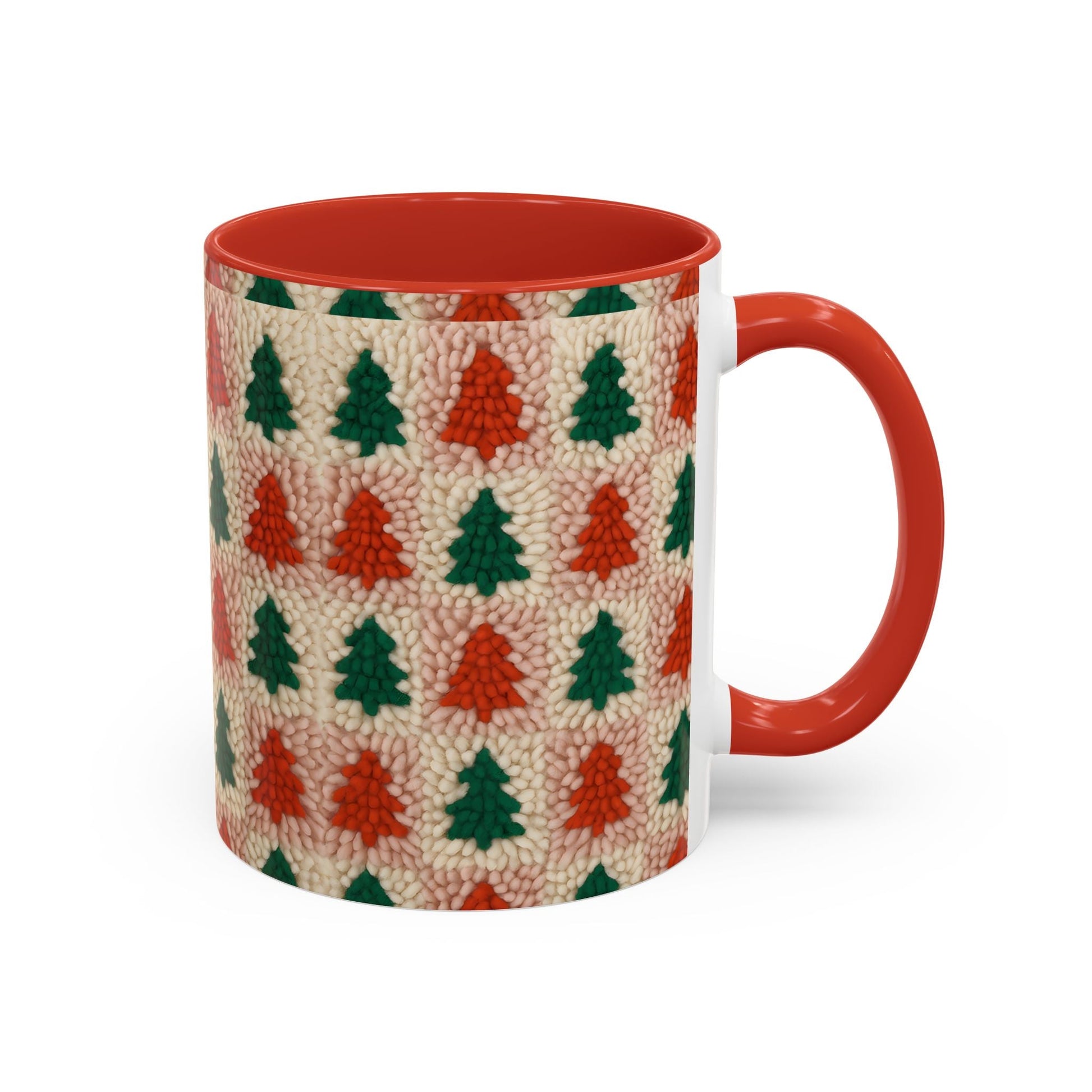 Christmas Trees Accent Coffee Mug — 11/15oz Holiday Coffee Cup Printify