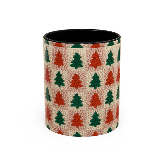 Christmas Trees Accent Coffee Mug — 11/15oz Holiday Coffee Cup Printify