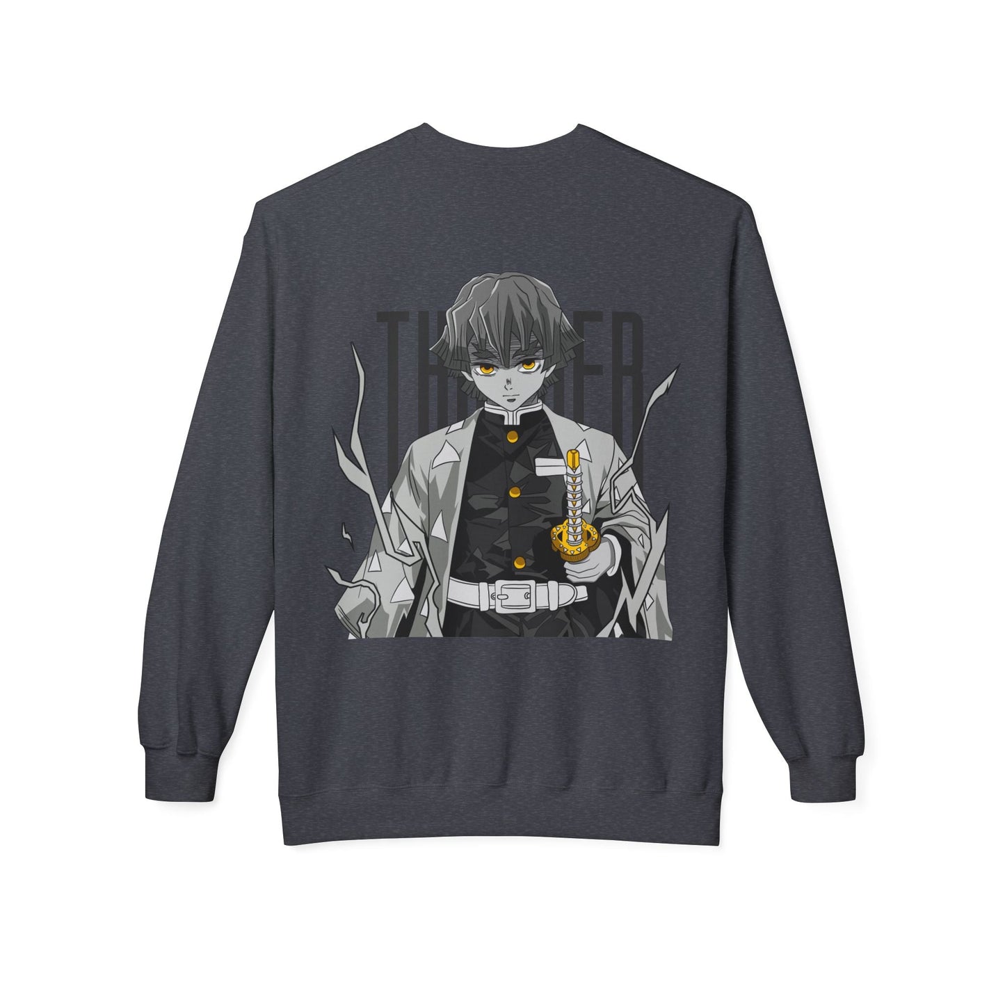 Anime Demon Slayer-Inspired Crewneck Sweatshirt — 'Thunder' Character Graphic Printify