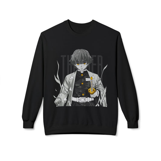 Anime Demon Slayer-Inspired Crewneck Sweatshirt — 'Thunder' Character Graphic Printify