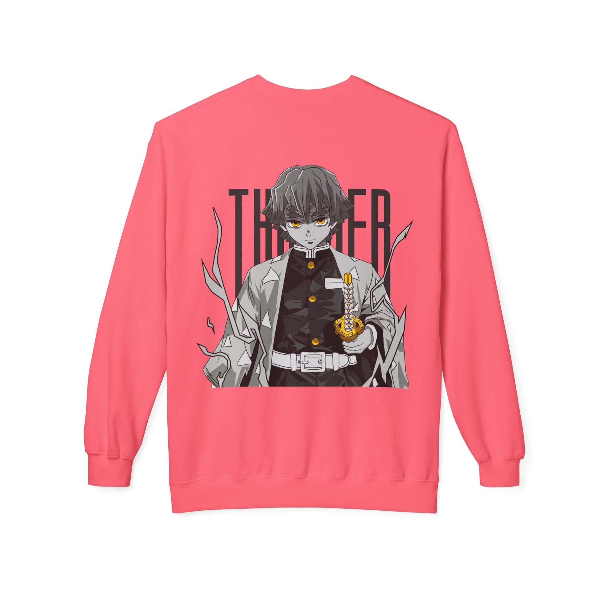 Anime Demon Slayer-Inspired Crewneck Sweatshirt — 'Thunder' Character Graphic Printify