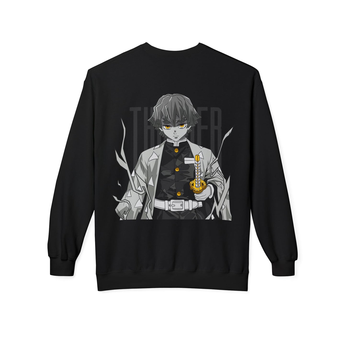 Anime Demon Slayer-Inspired Crewneck Sweatshirt — 'Thunder' Character Graphic Printify