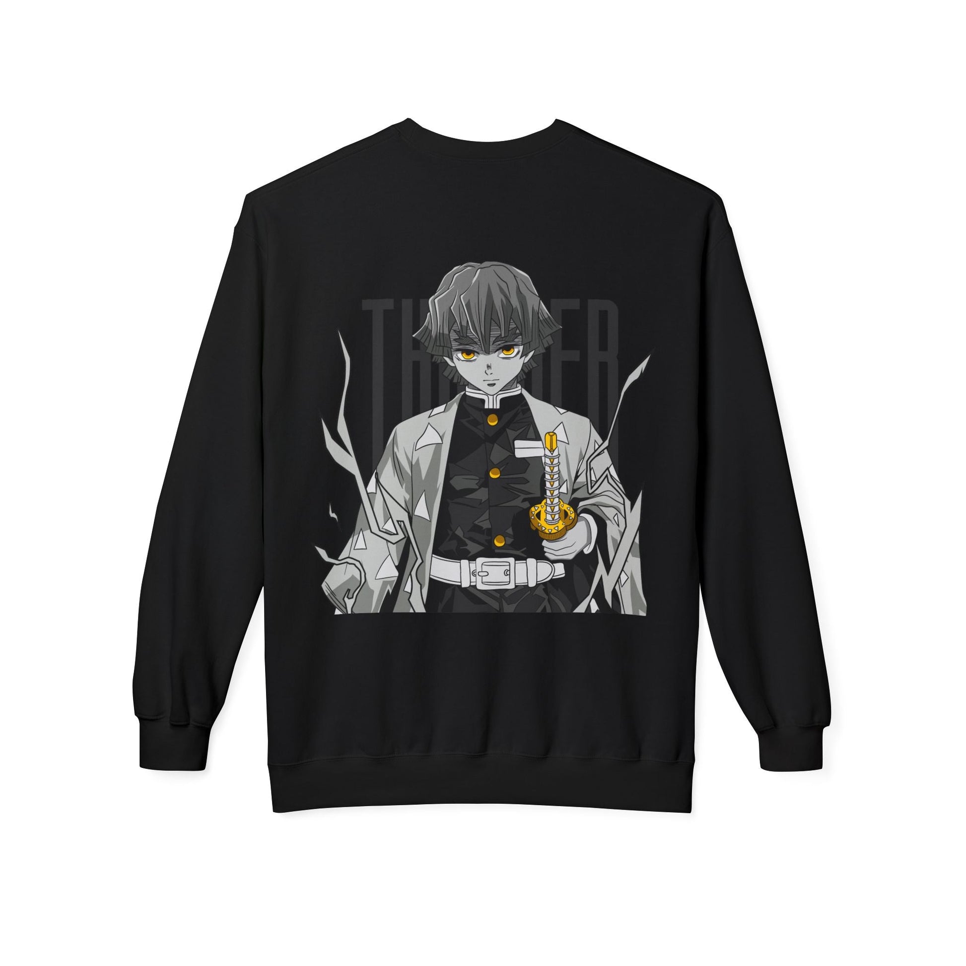 Anime Demon Slayer-Inspired Crewneck Sweatshirt — 'Thunder' Character Graphic Printify