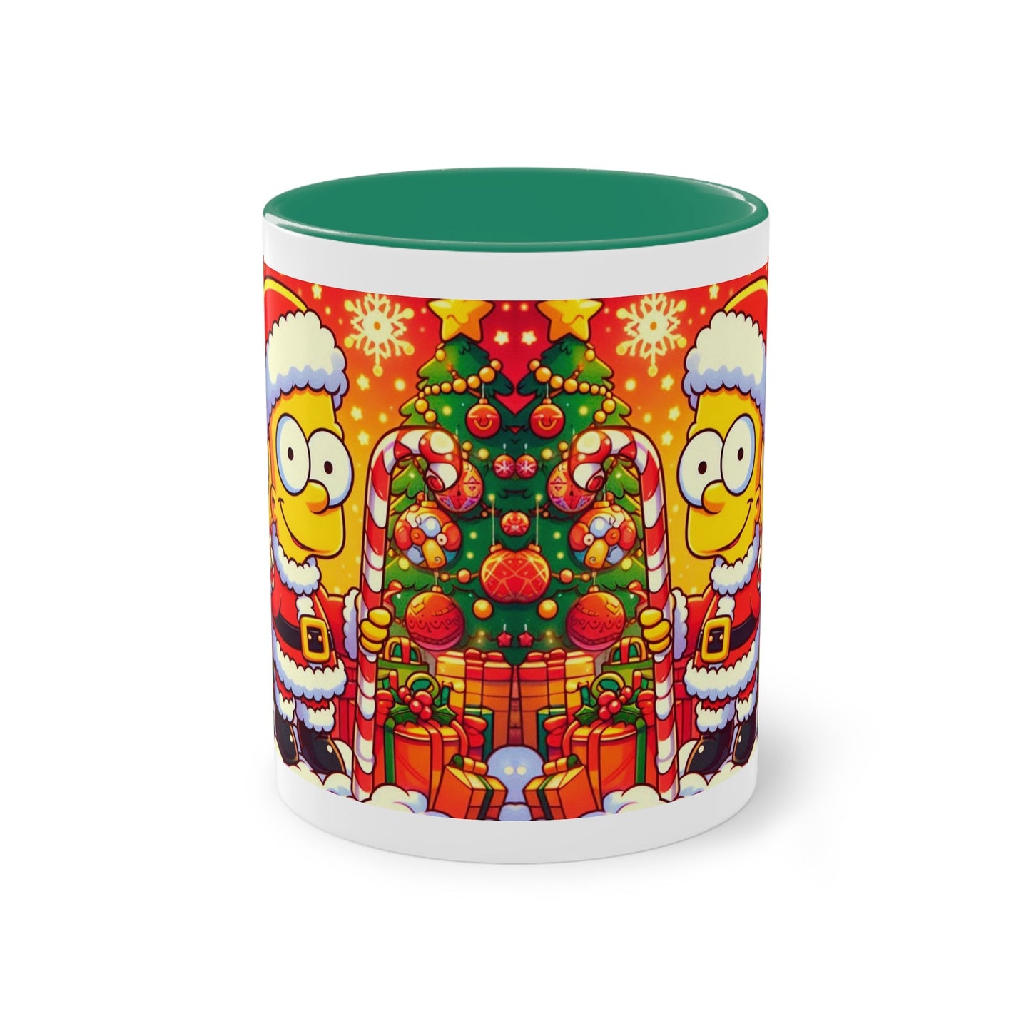 Christmas Bart Simpson Santa Coffee Mug – Festive Two-Tone 11oz Printify